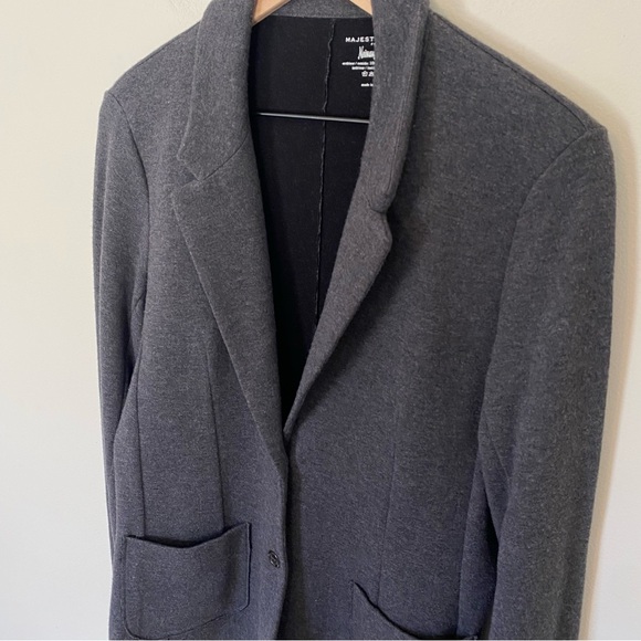 Majestic Filatures x Neiman Marcus 100% Extrafine Merino Wool 2 Button Blazer L - Picture 7 of 8